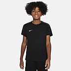 Nike Dri-FIT Strike Big Kids' Short-Sleeve Soccer Top - Black/Black/Anthracite/White