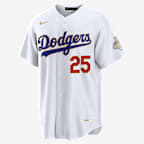 Tommy Edman Los Angeles Dodgers 2025 World Series Champion Gold Series Men's Nike MLB Stadium Jersey - White