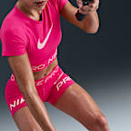 Nike Pro Women's Dri-FIT Short-Sleeve Cropped Graphic Top