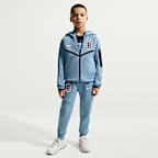 Fotbollshuvtröja Nike England Tech Fleece med hel dragkedja för ungdom (killar)