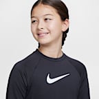 Playera Hydroguard de manga larga para niña talla grande Nike Swim