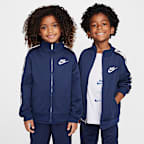 Conjunto de 2 piezas de cierre completo y cinta con logotipos para niños talla pequeña Nike Dri-FIT