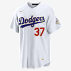Teoscar Hernández Los Angeles Dodgers 2025 World Series Champion Gold Series Men's Nike MLB Stadium Jersey - White