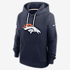 Denver Broncos Sideline Women's Nike Dri-FIT NFL Pullover Hoodie - Navy