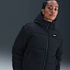 Nike Sportswear Classic Women's Therma-FIT Loose Shine Puffer - Black/White