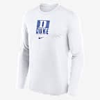 Playera de manga larga universitaria Nike Dri-FIT para hombre Duke Courtside - Blanco
