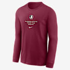 Playera de manga larga universitaria Nike Dri-FIT para hombre Florida State Sideline - Castaña team