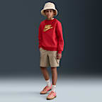 Sudadera de cuello redondo para niños talla grande Nike Sportswear Club Fleece