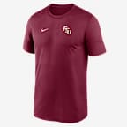 Playera universitaria Nike Dri-FIT para hombre Florida State Sideline Legend Small Logo - Granate