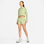 กางเกงวิ่งขาสั้นเอวปานกลางมีซับในผู้หญิง Nike Dri-FIT Swoosh Run