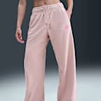 나이키 스포츠웨어 클럽 플리스 여성 미드라이즈 와이드 레그 코지 팬츠