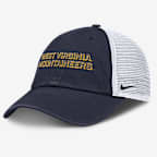 West Virginia On-Field Club Gameday Men's Nike College Trucker Adjustable Hat - Navy