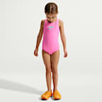 Traje de baño de una pieza con diseño de espalda en U para niña talla pequeña Nike Swim