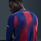 F.C. Barcelona 2025/26 Stadium Home Men's Nike Dri-FIT Football Replica Long-Sleeve Shirt