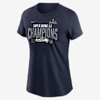 Playera Nike de la NFL para mujer Seattle Seahawks Super Bowl LX Champions Going Yard - Azul marino universitario