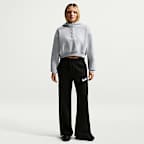 Sudadera con gorro Nike Sportswear oversized cropped Henley de tejido Fleece para mujer Phoenix