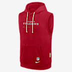 Sudadera con gorro sin cierre sin mangas Nike Dri-FIT de la NFL para hombre Atlanta Falcons Sideline - Rojo