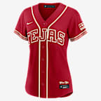 Jersey Nike de la MLB Stadium para mujer Corey Seager Texas Rangers City Connect - Rojo