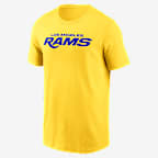 Los Angeles Rams Primetime Wordmark Essential Men's Nike NFL T-Shirt - Gold