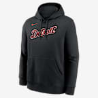 Sudadera con gorro sin cierre Nike de la MLB para hombre Detroit Tigers Club - Negro