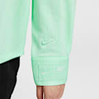 เสื้อเชิ้ตติดกระดุมลายทางผ้าแจ็คการ์ดโอเวอร์ไซส์ผู้หญิง Nike Sportswear