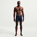 Nike Essential Men's Cotton Stretch Boxer Briefs (3-Pack) - Black