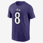 Lamar Jackson Baltimore Ravens Men's Nike NFL T-Shirt - Purple
