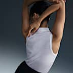 Polo de golf sin mangas Dri-FIT a rayas para mujer Nike Victory