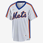 Camiseta de béisbol Cooperstown para hombre MLB New York Mets (Darryl Strawberry) - Blanco