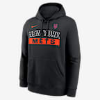 New York Mets Club Men's Nike MLB Pullover Hoodie - Black