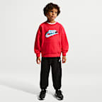 Nike Sportswear Little Kids' Snow Motion Fleece Crew 2-Piece Set - Black