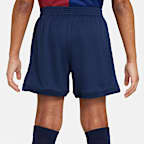 Tredelat fotbollsställ FC Barcelona 2024/25 Stadium (hemmaställ) Nike Replica för barn