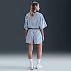 Nike Sportswear Chill Poplin ruimvallende gestreepte damesshorts met halfhoge taille