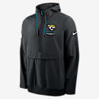 Jacksonville Jaguars Sideline Anorak Men's Nike NFL 1/2-Zip Hooded Jacket - Black