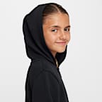 Huvtröja i sweatshirttyg Nike Club Fleece med hel dragkedja för ungdom