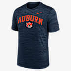 Playera universitaria Nike Dri-FIT para hombre Auburn Primetime Arch Logo Velocity - Azul marino