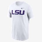 Playera universitaria Nike para hombre LSU Tigers Primetime Logo - Blanco