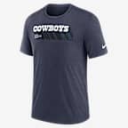 Dallas Cowboys Long Pass Men's Nike NFL T-Shirt - Navy Heather