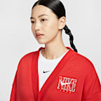 나이키 스포츠웨어 피닉스 플리스 여성 오버 오버사이즈 그래픽 가디건