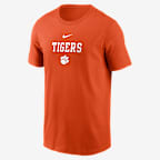 Playera universitaria Nike para hombre Clemson 2-Hit Stacked - Naranja