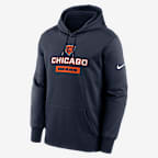 Chicago Bears Toss Sweep Men’s Nike Therma NFL Pullover Hoodie - Navy