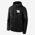 Chamarra universitaria Nike con gorro de cierre completo para hombre Kentucky Tech Fleece Windrunner - Negro