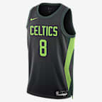 Jersey Nike Dri-FIT de la NBA Swingman para hombre Kristaps Porziņģis Boston Celtics 2024/25 City Edition - Negro/Verde pro/Verde acción
