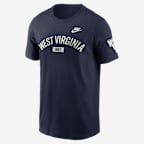 West Virginia Legacy Arch 2-Hit Men's Nike College T-Shirt - Navy
