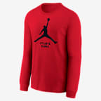 Playera de manga larga Jordan de la NBA para niños talla grande Atlanta Hawks Essential - Negro