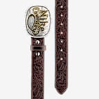 Cinturón de cuero en relieve de hebilla de placa para hombre Nike Country