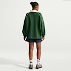 Γυναικείο μπλουζάκι πόλο σε φαρδιά γραμμή με σχέδιο Nike Sportswear Phoenix Fleece