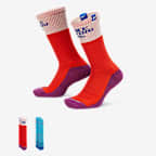 Nike Everyday Plus Cushioned Crew Socks (2 Pairs) - Multi-Color