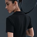 Polo de tenis de manga corta cropped para mujer NikeCourt Heritage
