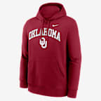 Sudadera con gorro sin cierre universitaria Nike para hombre Oklahoma Arch - Carmesí